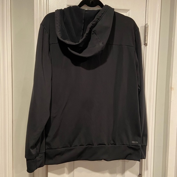 Spyder Active Mens Size Medium Black Long Sleeve Logo Full Zip Stretch Hoodie - Picture 10 of 13